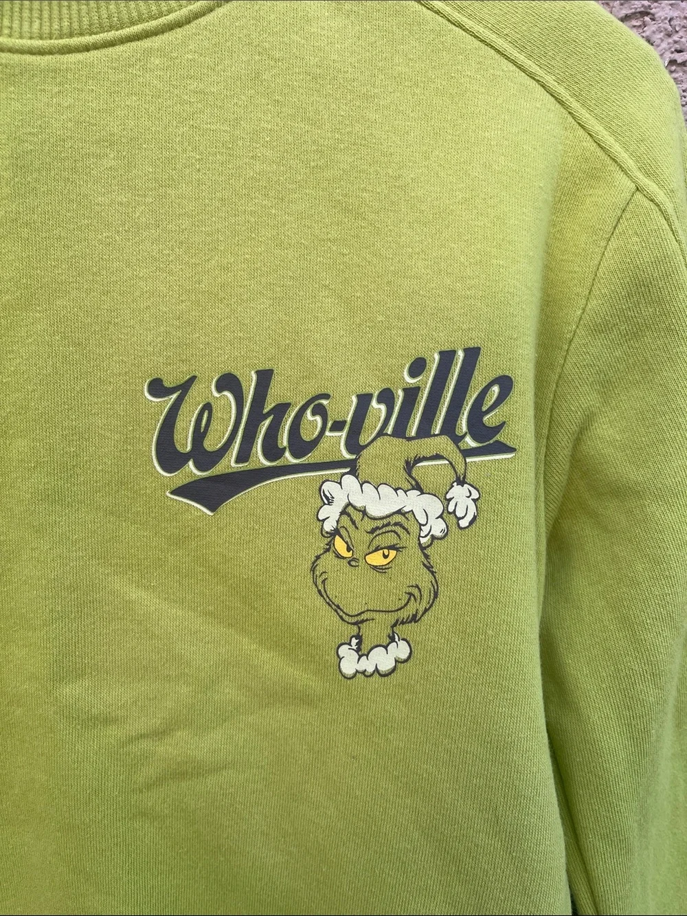 Who-ville Grinch Green Crewneck Ugly Christmas Sweatshirt